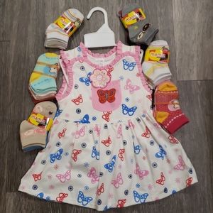 Lil Girls Dress(FREE SOCKS)